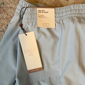 Calia High-Rise Step Up Athletic Shorts — Light Blue